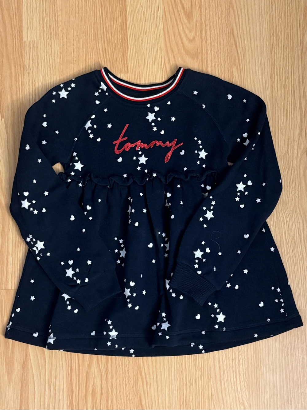 Tommy Hilfiger kids navy heart and star patterned sweater
